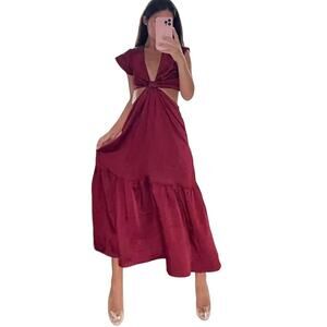 Jason Wu Burgundy Midi Dress